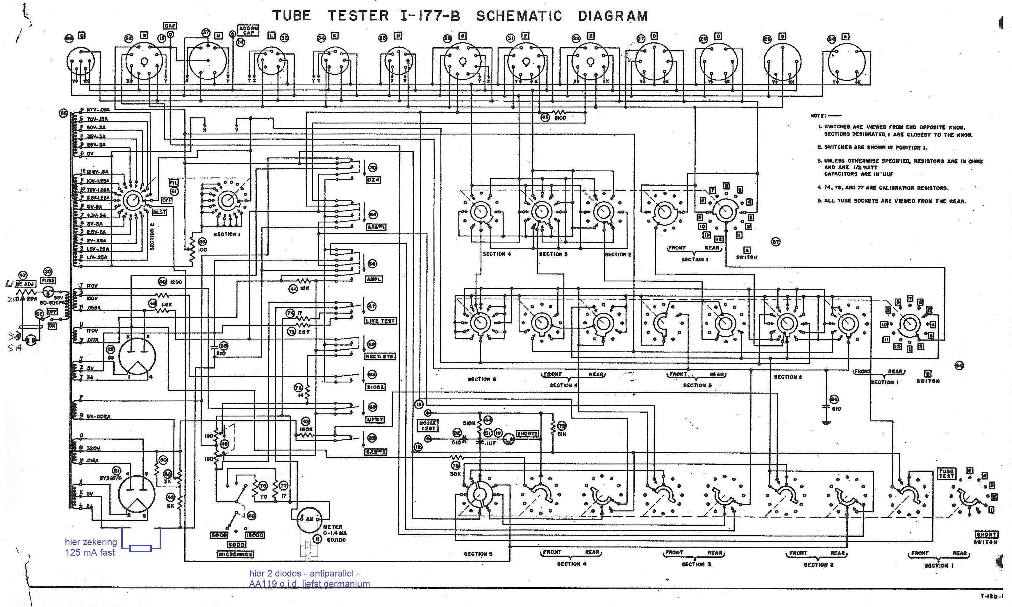 Hickok 6000a Tube Chart